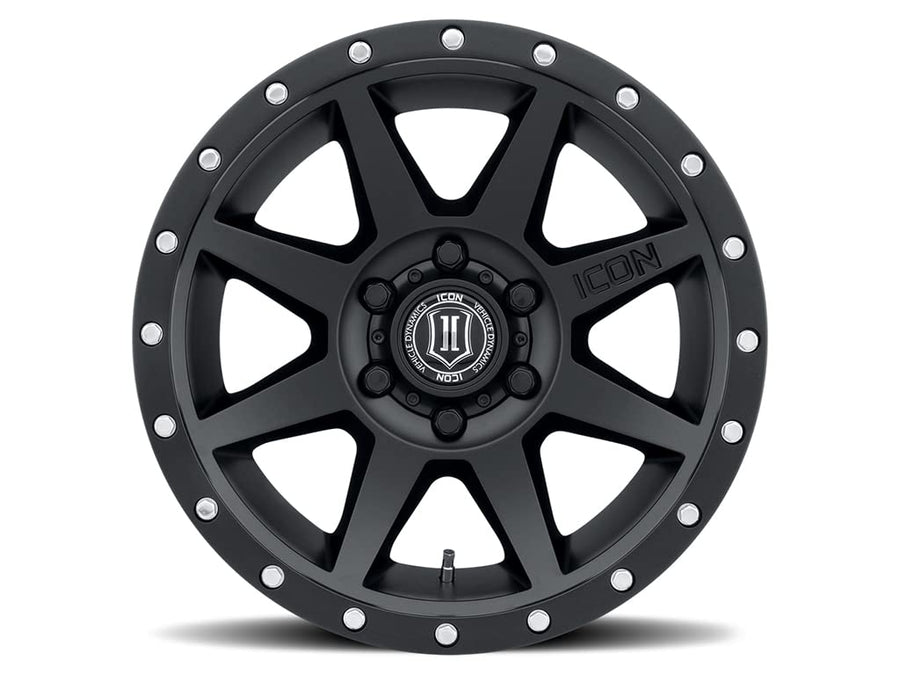 18 x 9/5 x 5 ICON Alloys Rebound, Satin Black, 12mm Offset, 4.5" BS, 1818907345SB