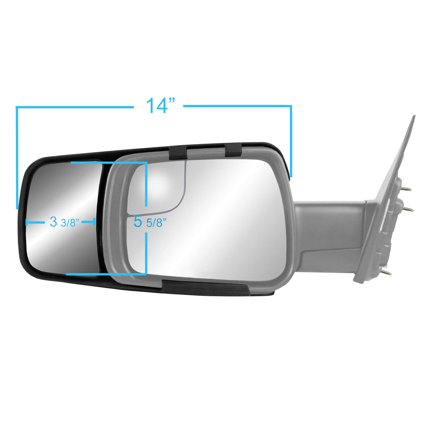 K SOURCE 80730 Snap & Zap Custom Fit Towing Mirror for 2019 up Ram 1500 Pick-up, Patented