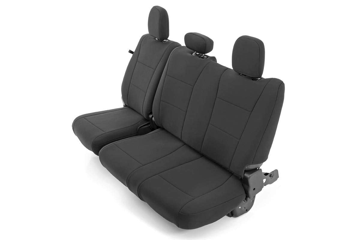 Rough Country Neoprene Seat Covers for F-150, Lightning, Ford F-250 & F-350 Crew Cab (2015-2025) w/FR Bucket Seat - Front & Rear Seat Cover Set, Waterproof, UV Resistant, Foam Padded