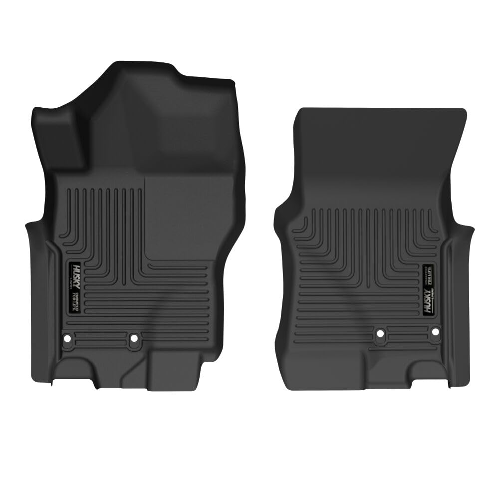 Husky Liners X-act Floor Mats Contour | Fits 2022-2025 Nissan Frontier, Crew CAB ONLY & King CAB ONLY | Front Row, 2-pc Black - 51901