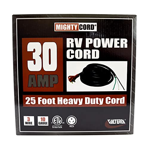 A10-3025END Mighty Cord RV Power Cord 25', One End for Hard Wiring