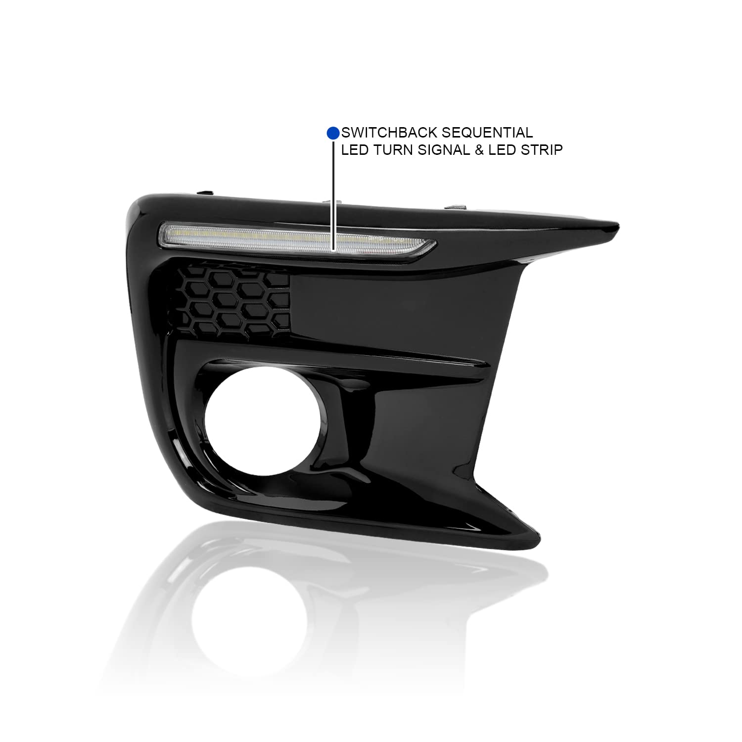 Switchback LED DRL Sequential Fog Lights Bezel Spec-D Tuning Compatible with 2018-2021 Subaru WRX STI