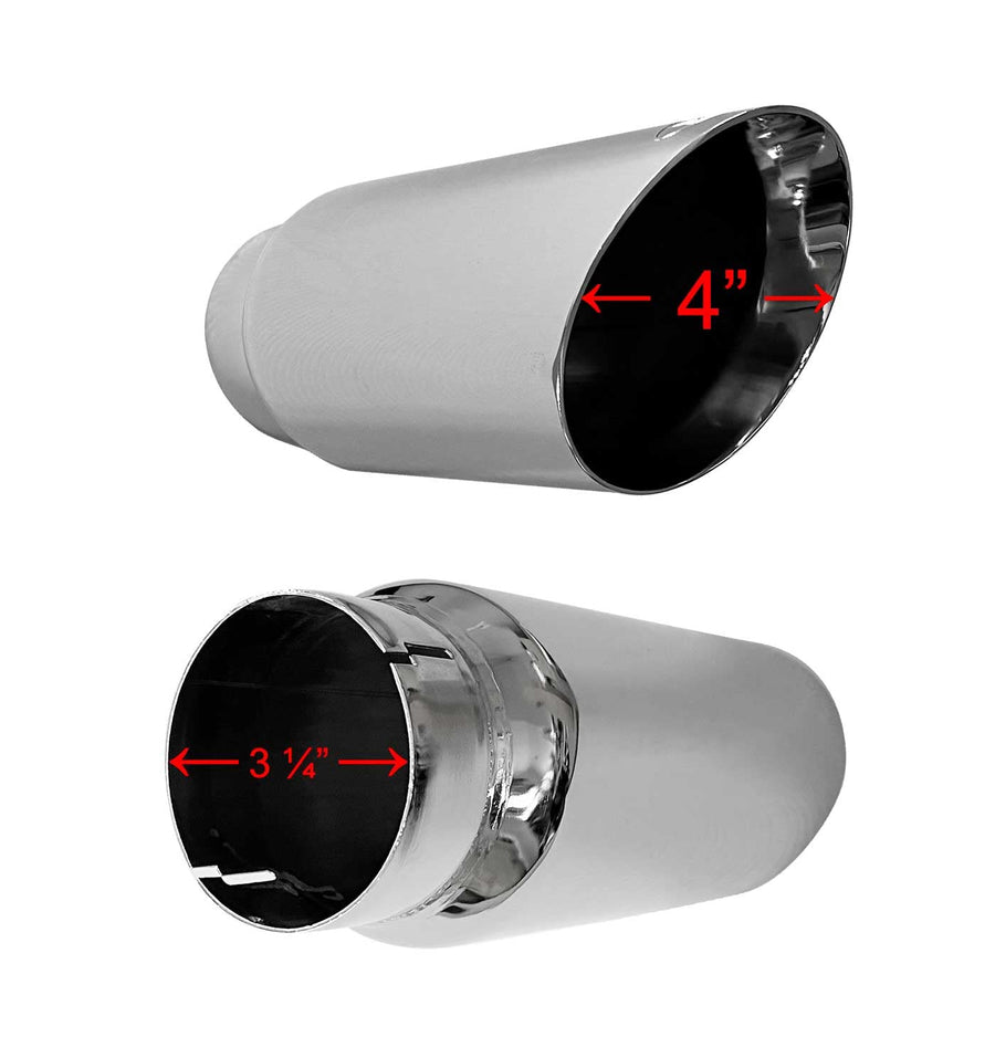 4" Clamp On Chrome Exhaust Tip M-5260-CT1 made for F-150 2021-2024