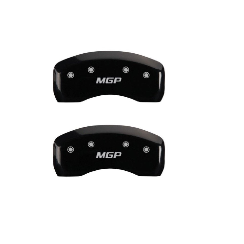 MGP 36023SMGPBK Caliper Covers Black Powder Coat Finish, Silver Characters, Set of 4