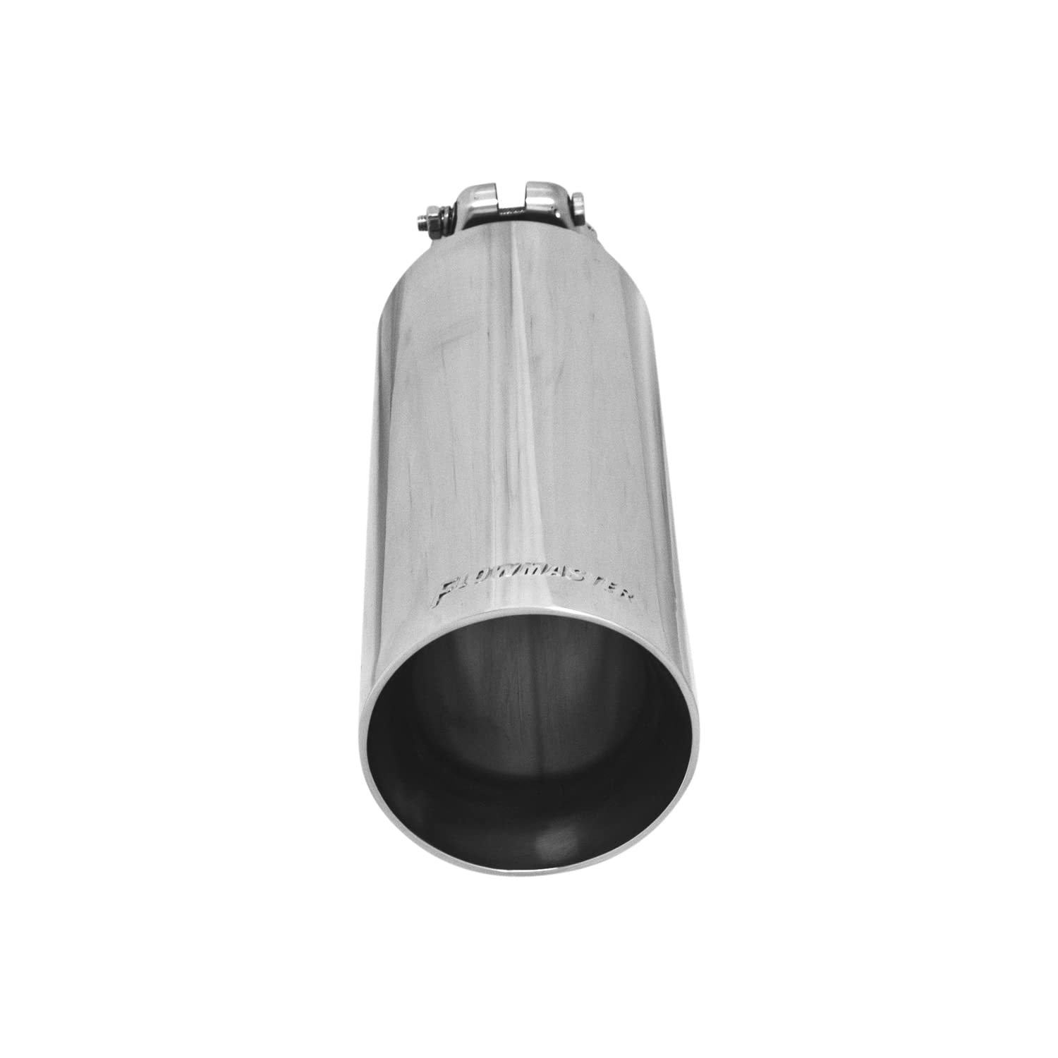 Flowmaster Exhaust Tip 15397 3.5 Inch Angle Cut Polished 304 Stainless Steel Fits 2.50 Inch Tubing Clamp on