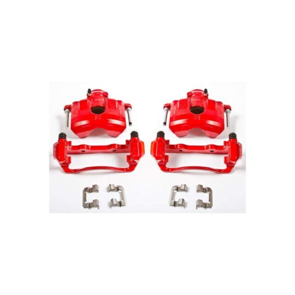 Power Stop S5068 Front Pair of High-Temp Red Powder Coated Calipers For Ford Focus 2008-2011 [Model Specific]