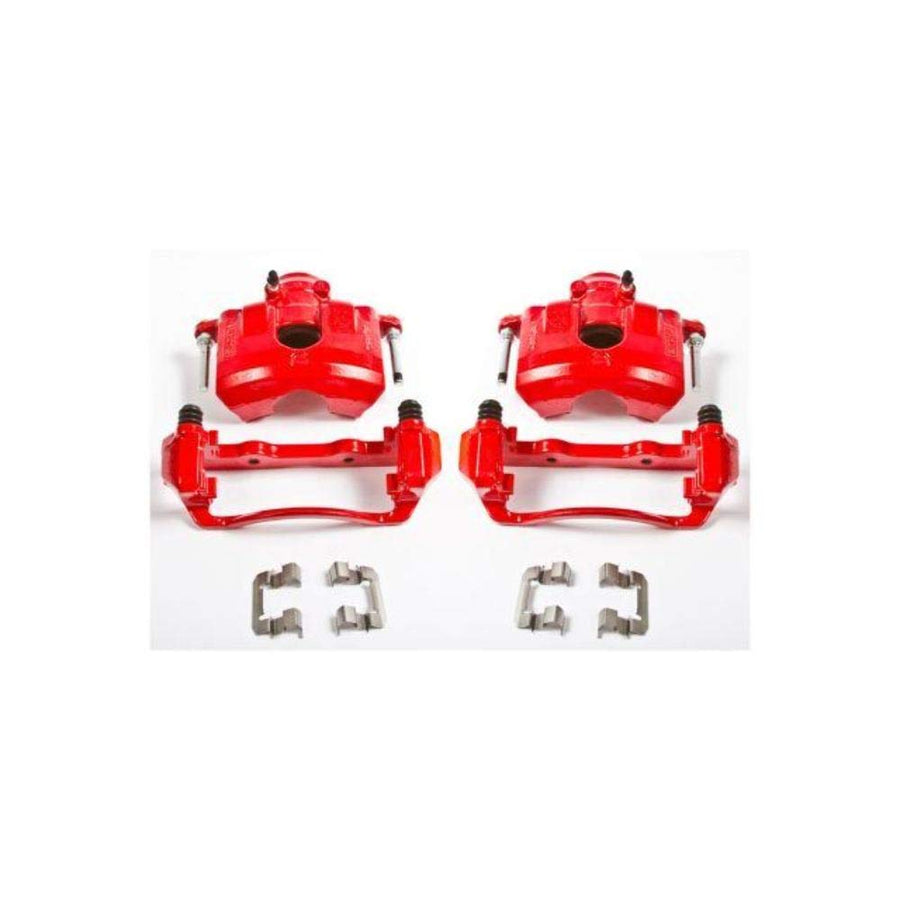 Power Stop S5068 Front Pair of High-Temp Red Powder Coated Calipers For Ford Focus 2008-2011 [Model Specific]