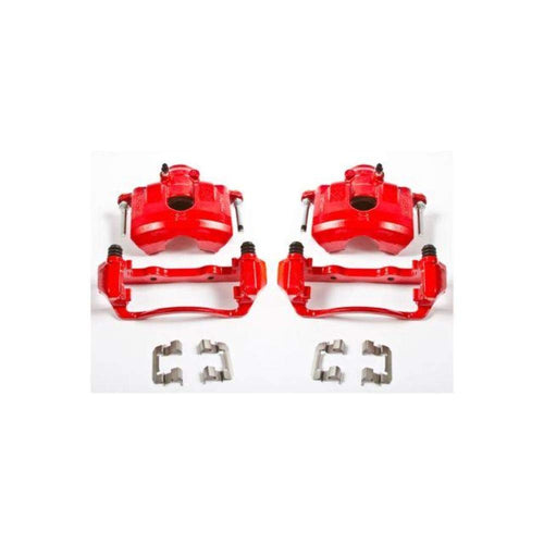 Power Stop S5068 Front Pair of High-Temp Red Powder Coated Calipers For Ford Focus 2008-2011 [Model Specific]