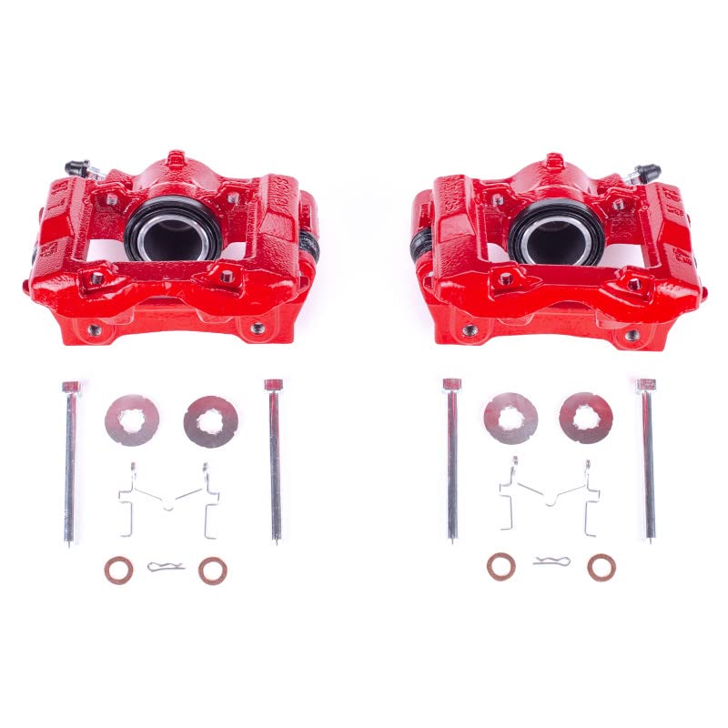 Power Stop Pair of High-Temp Red Powder Coated Rear Calipers For Lexus GS300 2006, Lexus IS250 2010-2013 [Model Specific]