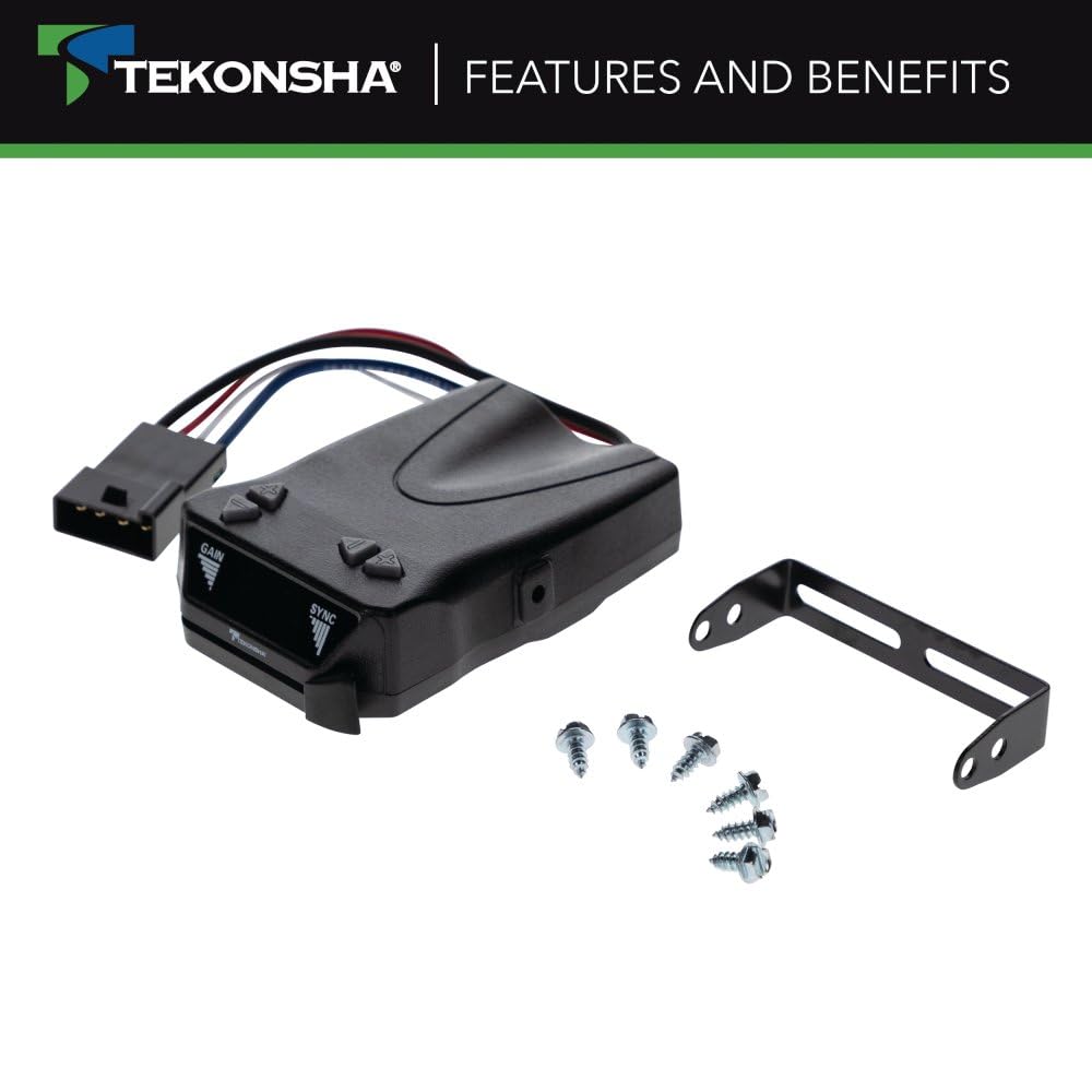 Brakeman IV Tekonsha 8507120, Time-Delay Brake Controller For Trailers with 1-4 Axles, Compatible with Ford, GM, Chevy, Dodge, RAM, Toyota, Jeep. Wiring harness sold separately.