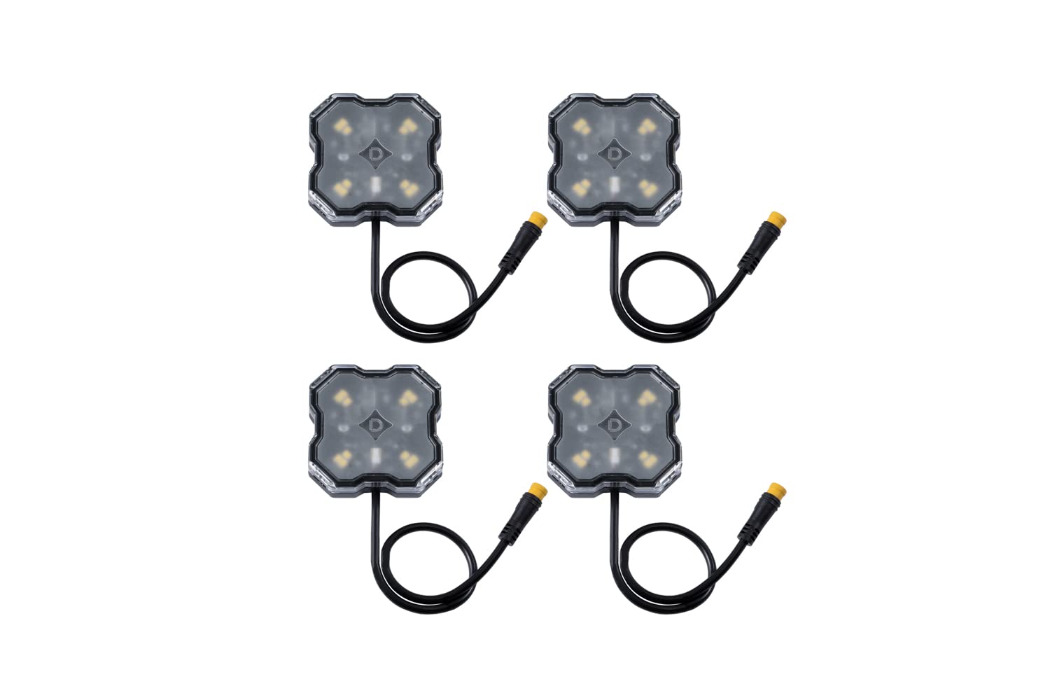 Diode Dynamics LED Rock Light Installer Kit Stage Series SXS (4-pack), White Diffused