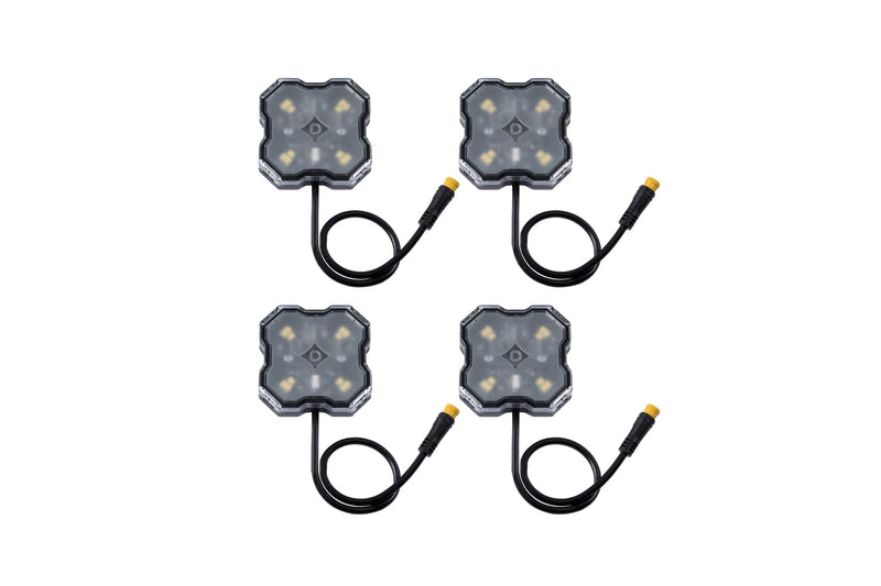 Diode Dynamics LED Rock Light Installer Kit Stage Series SXS (4-pack), White Diffused