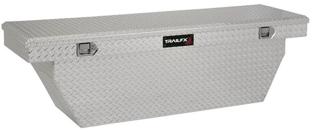 TrailFX Single Lid Tool Box Deep Crossover with Struts Polished 16-Gauge Diamond Tread Aluminum 12.7 Cubic Foot 72" Length x 19-1/4" Width x 19-1/2" Height With Plastic Tray TrailFX 111721