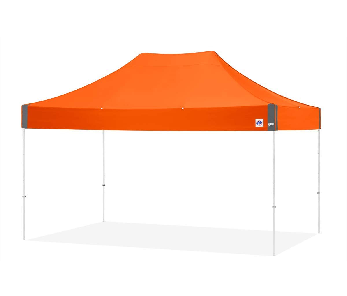 E-Z UP Eclipse Instant Shelter Canopy, 15' x 10', White Steel Frame and Professional Grade Orange Top