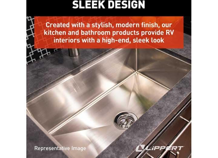 Lippert Kitchen Sink Replacement for RVs, Manufactured Homes, Travel Trailers, 5th Wheels and Motorhomes 27" x 16" x 7"