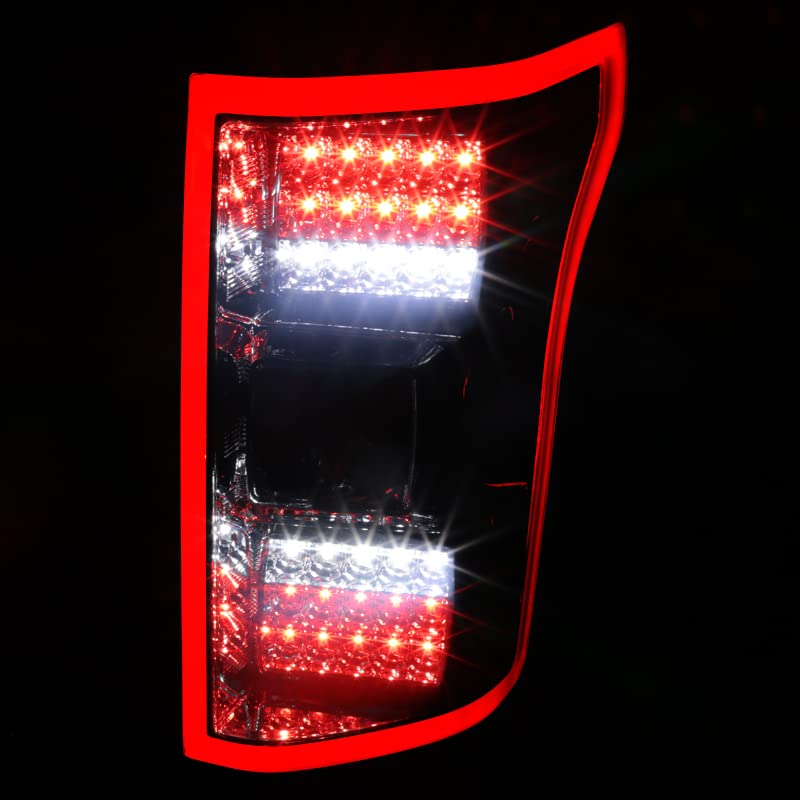 Smoke Tail Lights w/LED Light Bar SPEC-D TUNING Compatible with 2018-2020 Ford F-150, Left + Right Pair Assembly
