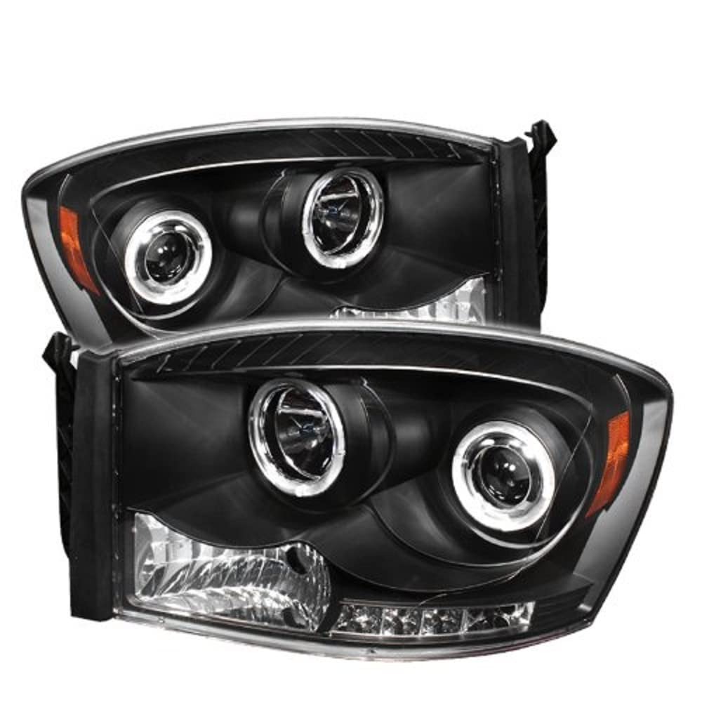 Dodge Ram 1500 06-08 / Ram 2500/3500 06-09 Spyder 5010001 Projector Headlights - LED Halo - LED ( Replaceable LEDs ) - Black - High H1 (Included) - Low H1 (Included)