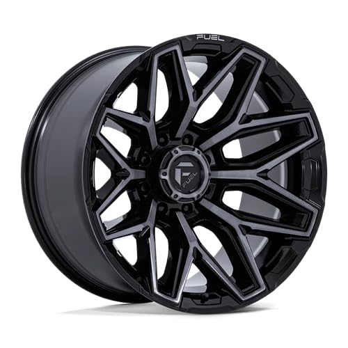 FLUX FUEL OFF-ROAD 22X10 8X180 4.79-18mm GLOSS BLACK BRUSHED FACE WITH GRAY TINT - FC854BT22108818N