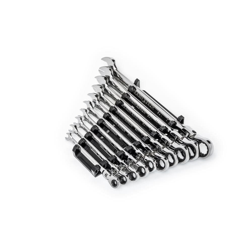 Set Wr Rat Flex Comb GEARWRENCH 12Pt 90T 10Pc Sae (86758)