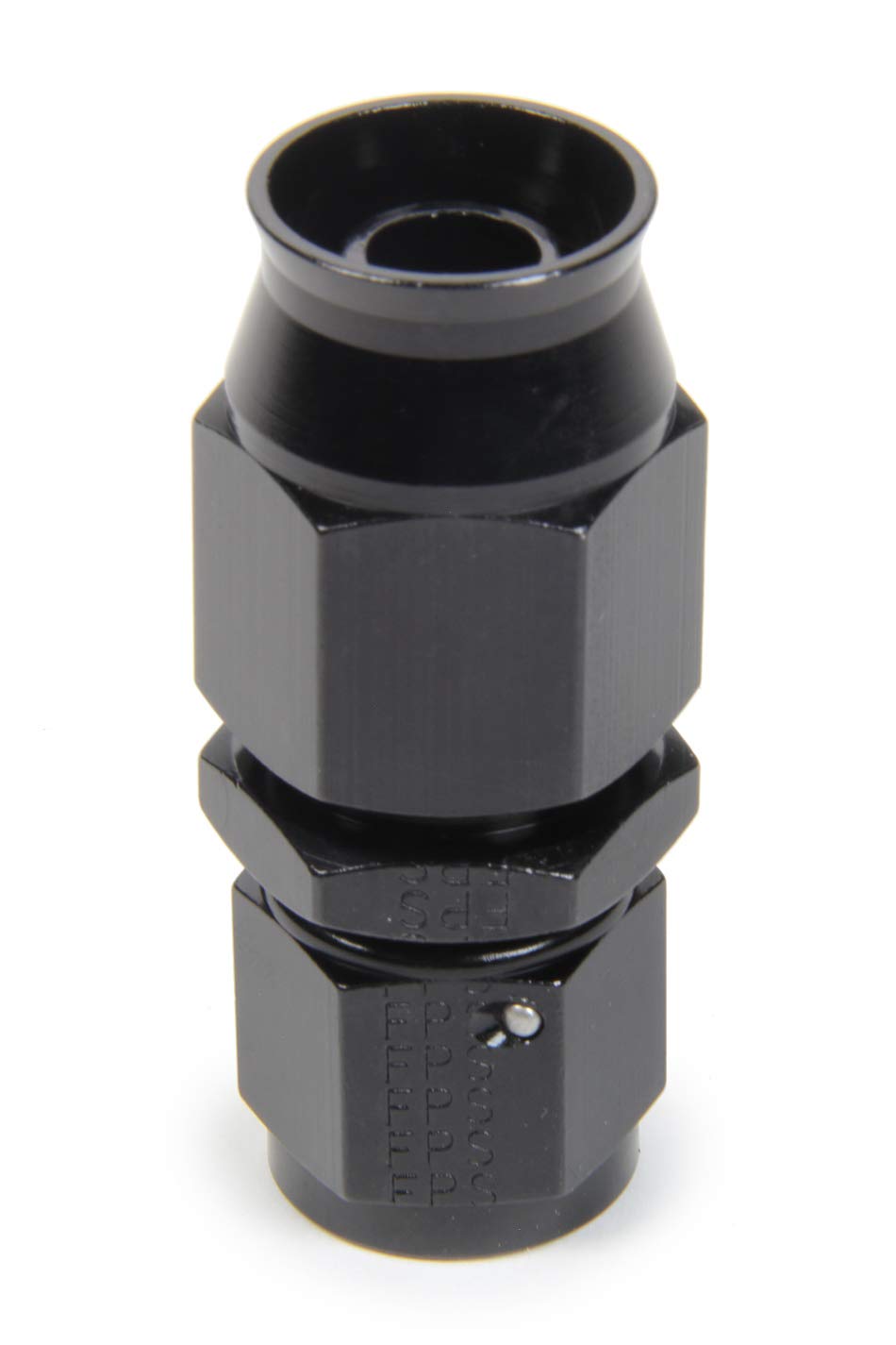 FRAGOLA Race-Rite Fitting, Hose End, PTFE Hose, Straight, 8 an Hose Barb to 8 an Female, Swivel, Aluminum, Black, Each (2500108)
