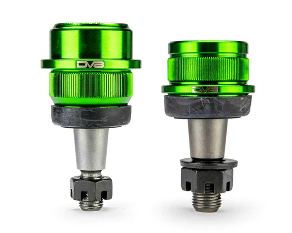 Upgraded DV8 Offroad Ball Joint Set for 2007-2018 Jeep Wrangler JK | Fits Dana 30 or Dana 44 Axles | Greaseable Fittings | Grooved Housing Spines | Includes (2) Upper & Lower Ball Joints