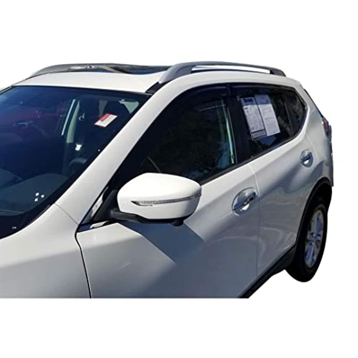 TrailFX Window Vents Rainguard Fits Nissan Rogue 2014-2020 Smoke Acrylic Low Profile Tape-On Side Four Piece Deflectors TrailFX 4827H