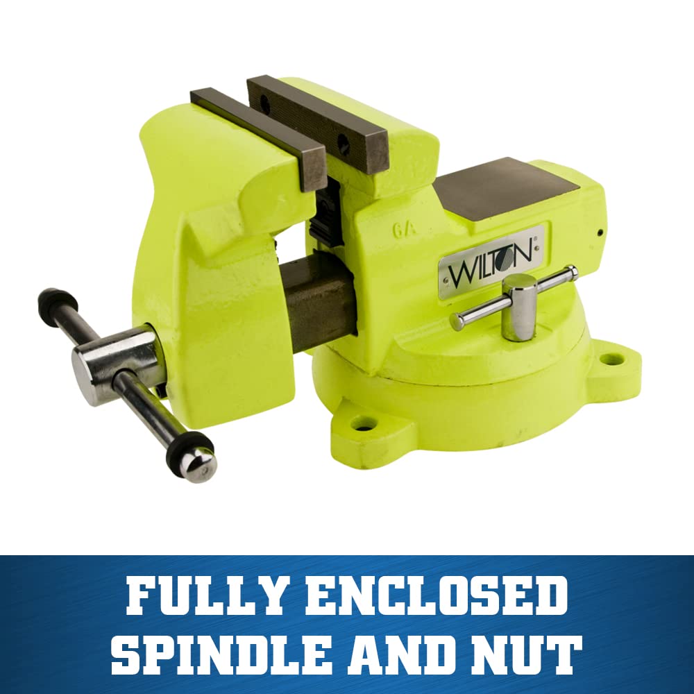 Wilton Safety High-Vis Bench Vise, 6" Jaw Width, 5-3/4" Jaw Opening, 4-1/8" Throat (Model 1560)