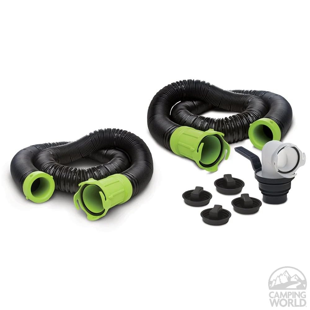 Titan Thetford 17853 15ft 15-Foot Premium RV Sewer Hose Kit-17853, Black/Green