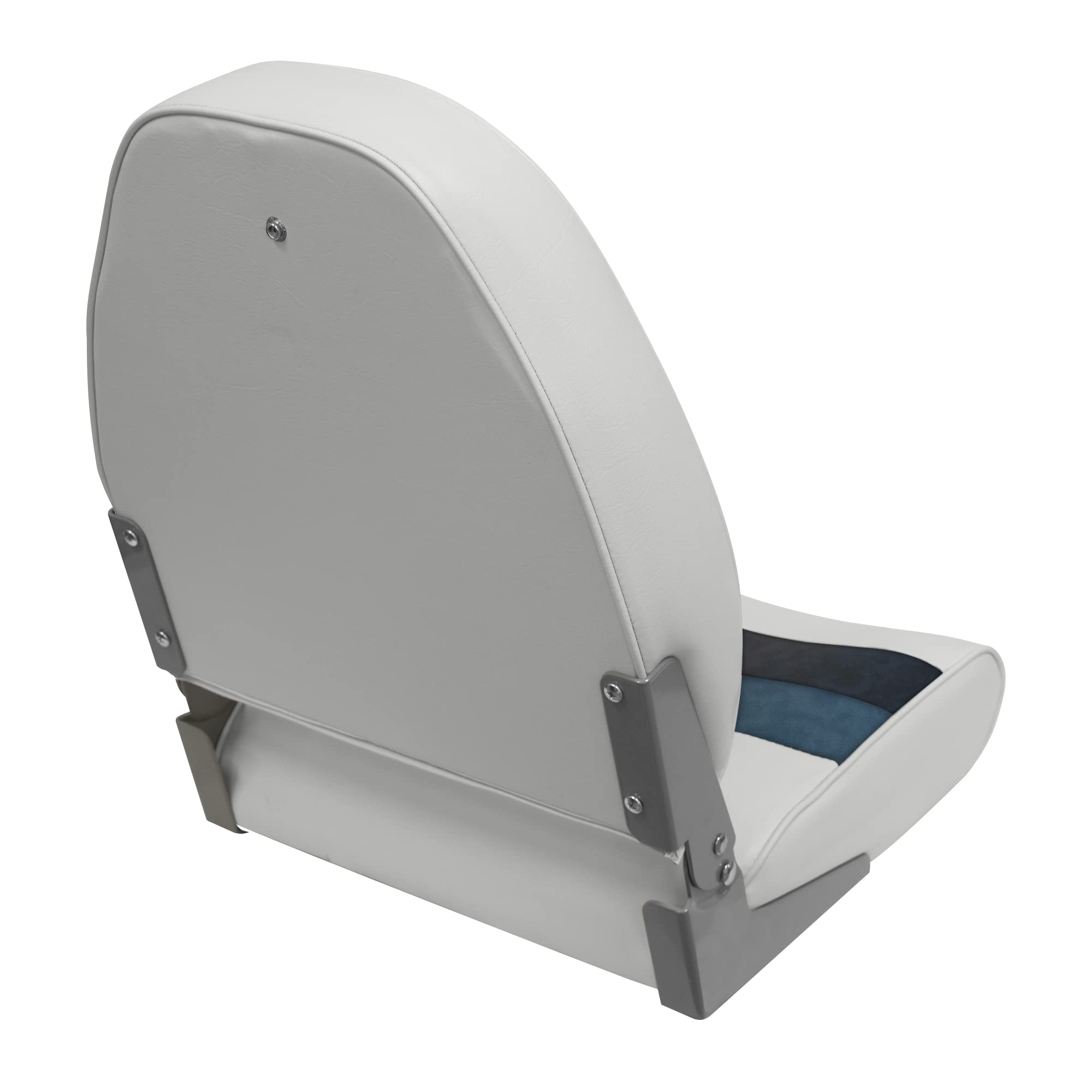 8WD590-1008 Wise Deluxe Series Pontoon Fold Down Seat, White/Navy/Blue