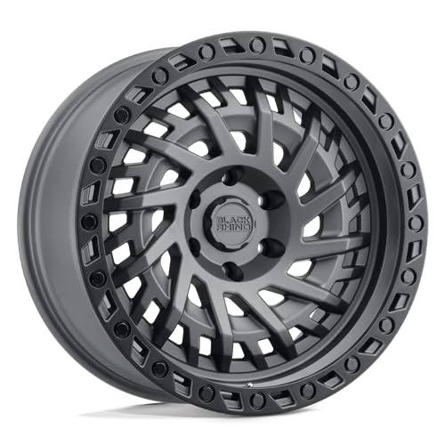 Black Rhino SHREDDER Hard Alloys 17X9, 5X5.0, 4.29, -18mm MATTE GUNMETAL W/ BLACK RING - 1790SHD-85127G71
