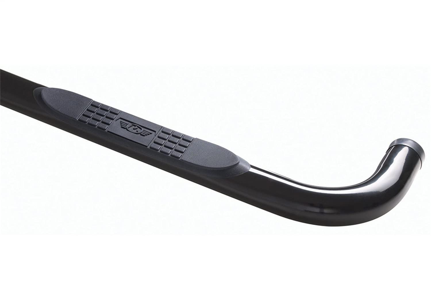 3 in. Round Step Bar Rampage 8825; Wheel-To-Wheel; w/Step; Textured Black Powder Coat;