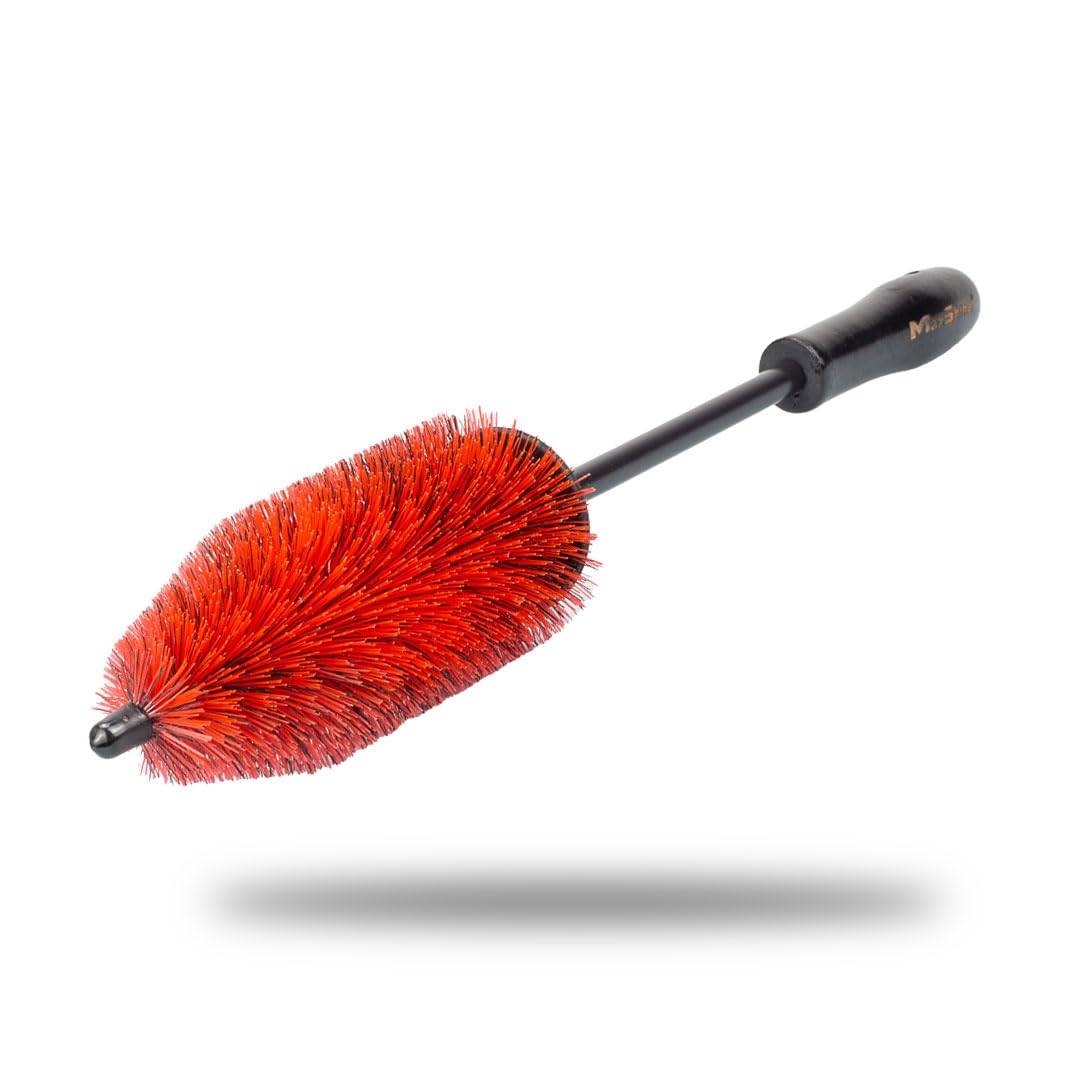 6” Maxshine Universal Bristle Wheel & Rim Brush | Short PP Handle with Soft Durable Bristles | Quick, Safe & Cleaning Tool for Wheels, Rims, Exhausts & Engine Bays | Detailing for Cars, Trucks & SUVs