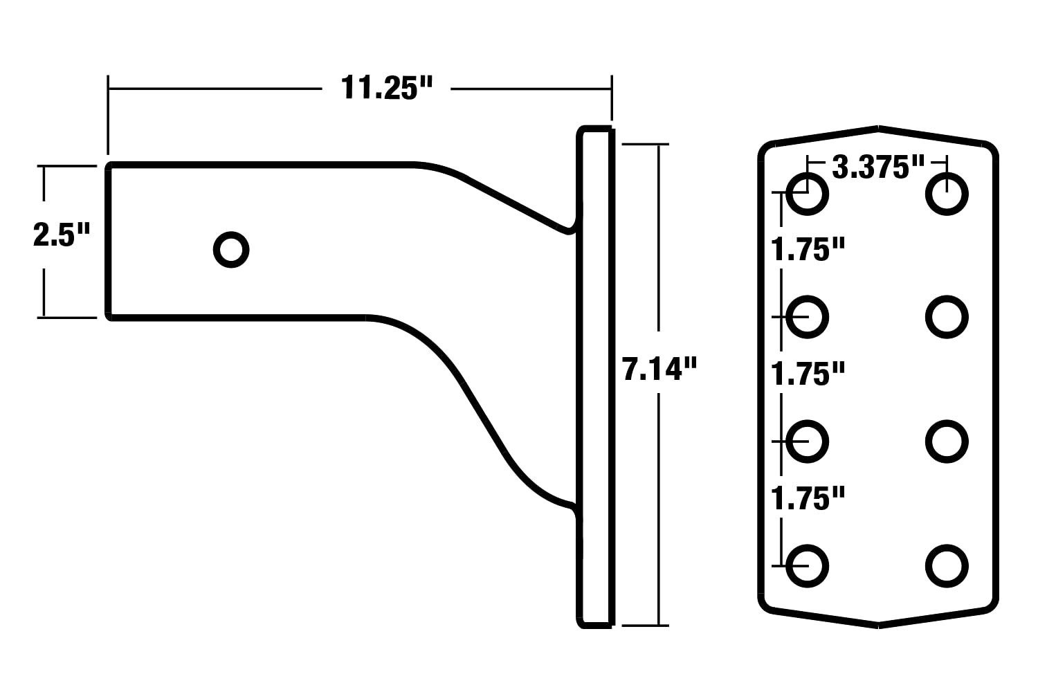 PM25812 Buyers Products Pintle Hook Mount – 3 Position Adjustable Trailer Hitch Receiver for 2-1/2 Inch Trucks, 20,000 lb MGTW – Heavy-Duty Tow Hitch, 3,200 MVL Rated, 11.25"
