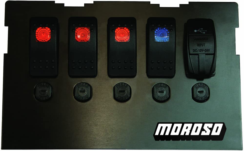 Dash Blockoff Plate w/Switches Moroso 74315, Fits Mazda Miata, NB 99-04