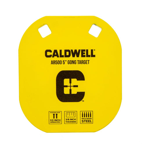 AR500 Steel Target Caldwell High Caliber 5" Gong, 3/8" Thickness, Rifle Rated for Precision Shooting and Target Practice