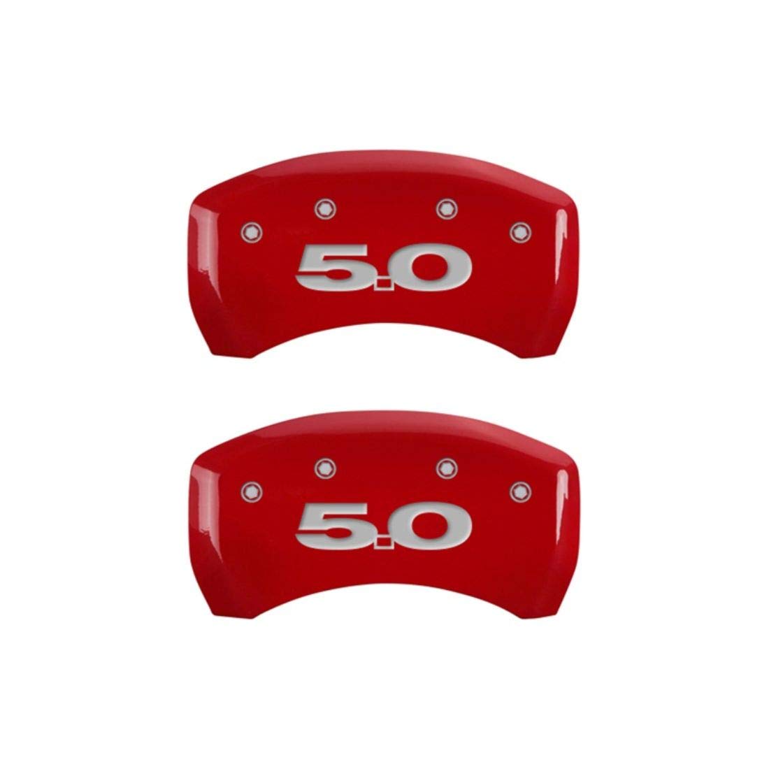 MGP 10010RM50RD Red Brake Covers Engraved with Silver Mustang/5.0 (2011) Caliper Covers (Set of 2)