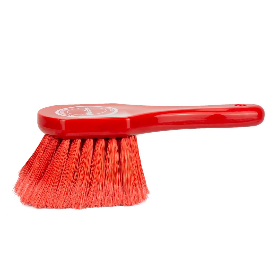 Maxshine Professional Universal Red Exterior & Wheel Cleaning Brush | Durable Detailing Brush for Cars, Trucks, SUVs, RVs & Motorcycles | Safe for Cleaning Wheels, Rims, Tires & Engine Bays