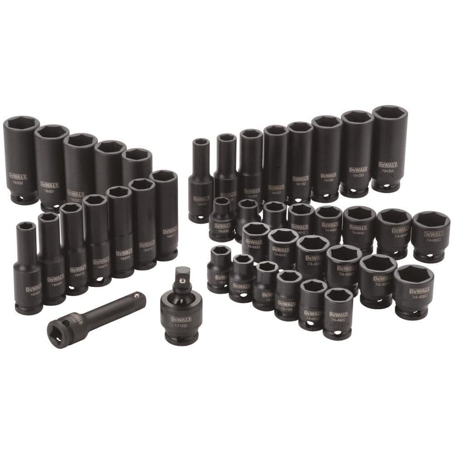 DEWALT Socket Set Impact, Combination, SAE/MM, 3/8-Inch Drive, 42-Piece (DWMT19248)