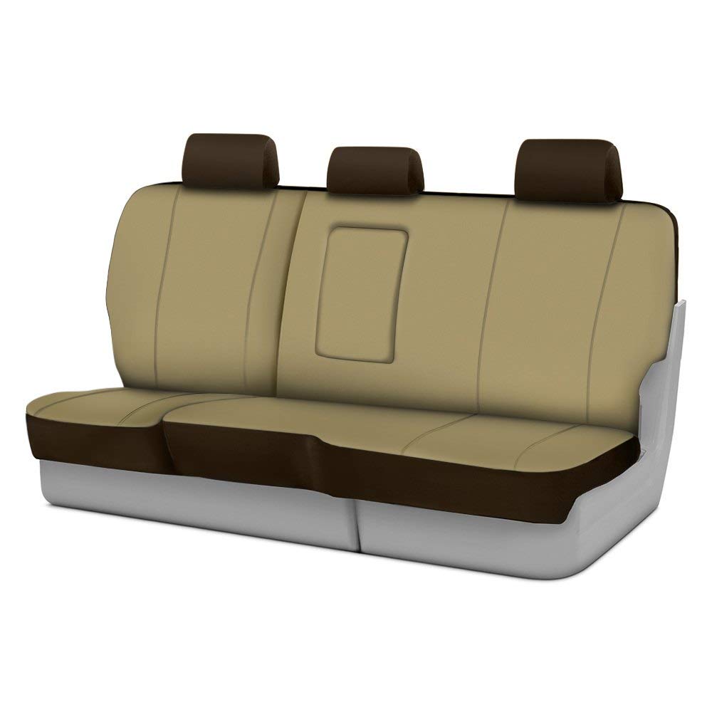Fia Seat Protector SP82-38TAUPE Custom Seat Cover; Poly-Cotton; Taupe; Rear; Split Seat 60/40; Adj. Headrests;