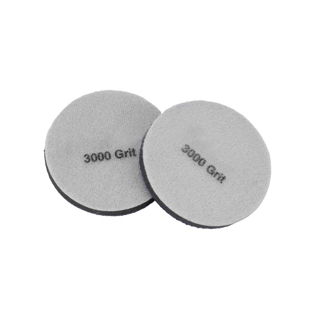 3" Maxshine Universal Orange Peel Remover 2-Pack Velvet Polishing Pads – 3000 Grit (80mm) – Hook & Loop for Polisher Plate – Professional Paint Refining & Detailing Pad