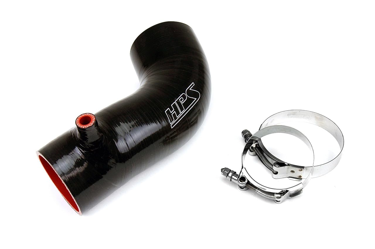 Black HPS Performance 17838-BLK-2 Silicone Air Intake Hose (Post MAF Tube)