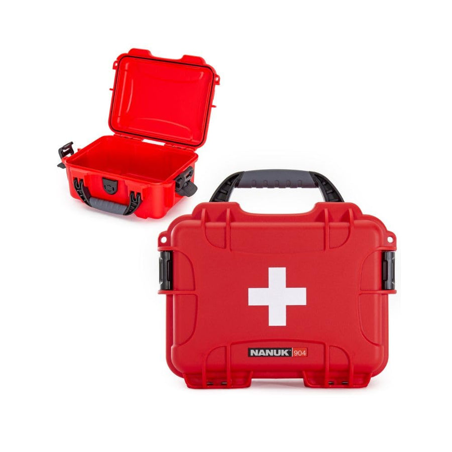 NANUK Waterproof 904 First Aid Box Empty – Durable, Medical First Aid Organizer Case, IP67-Rated, Dustproof, Impact-Resistant, and Floats (8.4" x 6.0" x 3.7") – Red