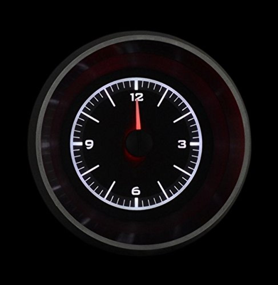 Dakota Digital 63-67 Chevy Corvette Clock Analog Gauge for use with VHX Systems only Black Alloy White Backlighting VLC-63C-VET-K-W