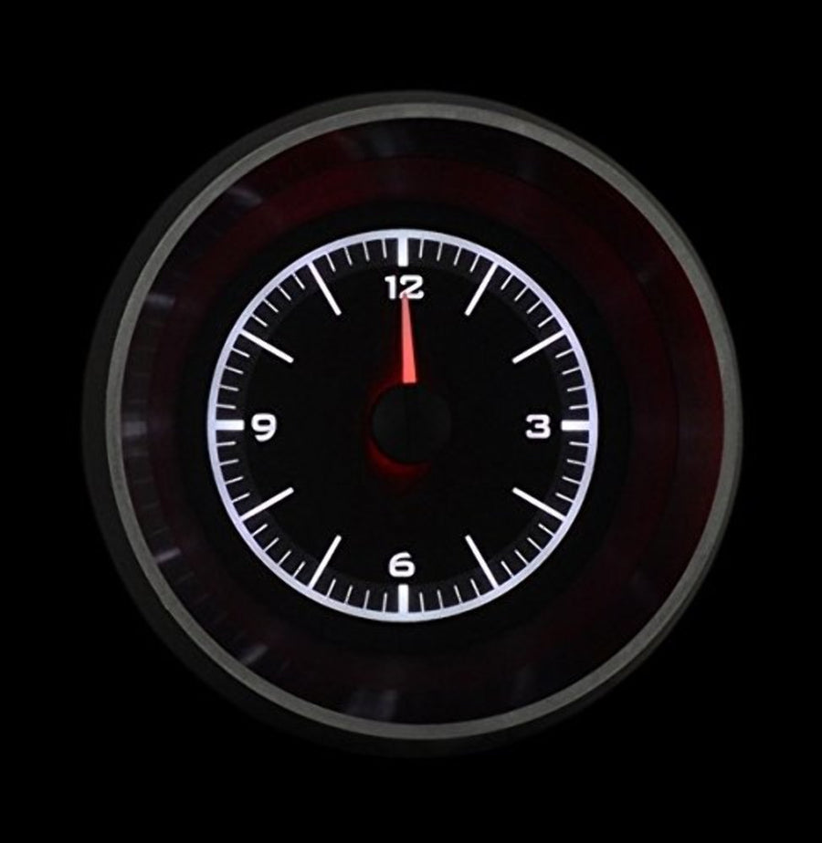 Dakota Digital 63-67 Chevy Corvette Clock Analog Gauge for use with VHX Systems only Black Alloy White Backlighting VLC-63C-VET-K-W