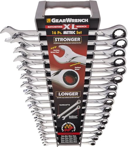 XL GEARWRENCH Ratcheting Combination Metric Wrench Set 16 Pc., 12 Point - 85099