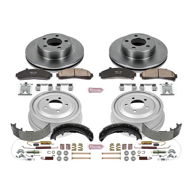 Power Stop Autospecialty KOE15004DK Front and Rear Replacement Brake Kit-OE Brake Drums & Ceramic Brake Pads