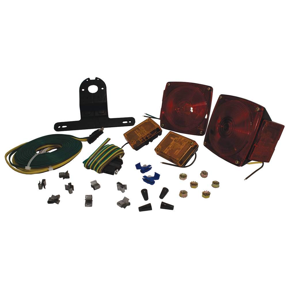 Hopkins Blazer International C6423 Square Trailer Light Kit – DOT Approved Stop/Tail/Turn & Marker Side Lights for Trailers Under 80", Complete Wiring Harness & Hardware