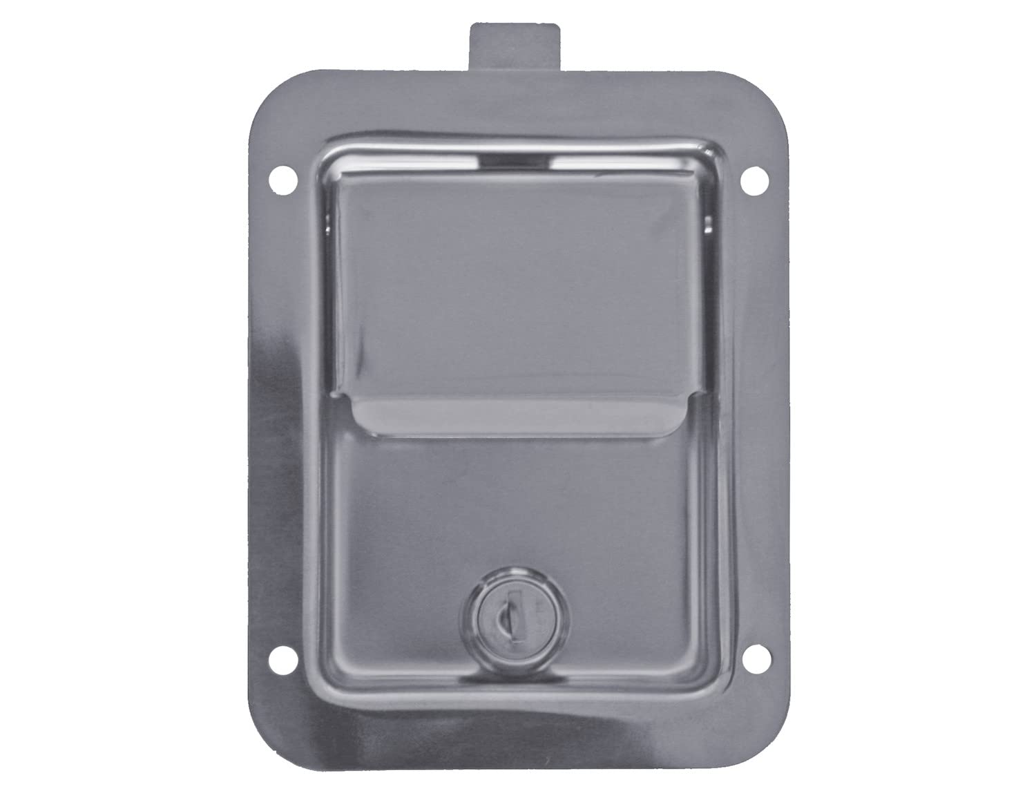 Locking Buyers Products Standard Flush Single Point Latch, Polished Stainless Steel, 2 Keys, Bolt On Mount, Truck Tool Box Latch, Trailer Latch, Camper & RV Latch