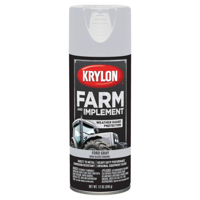 Krylon Spray Paint Farm & Implement, High Gloss, Ford Gray, 12 oz