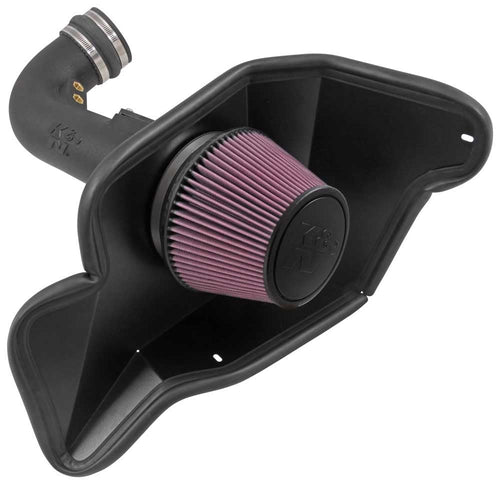Cold Air Intake System K&N: High-Flow Air Filter, Increase Performance & Acceleration: Compatible with 2015-2017 Ford: Mustang GT, 63-2590